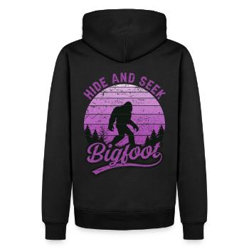 Cache-cache Bigfoot Nature Lovers Forest Nature - Sweat à capuche Premium bio Homme - noir - Dos - Nico (187cm)