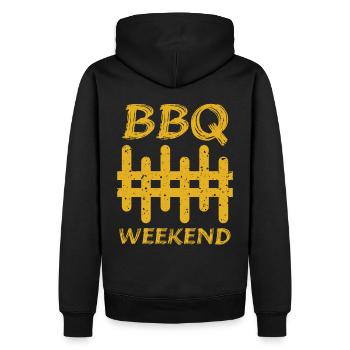 BBQ Weekend Grill Grill Maître - Sweat à capuche Premium bio Homme - noir - Dos - Nico (187cm)