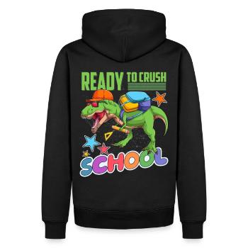 T-Rex Dino School Introduction School Enrolment Start of school - Men’s Premium Organic Hoodie - black - Back - Nico (187cm)