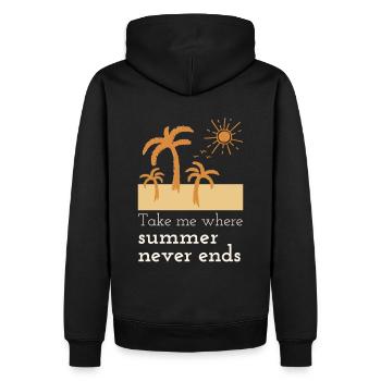 Summer Palm Trees Beach Sun Holiday - Men’s Premium Organic Hoodie - black - Back - Nico (187cm)