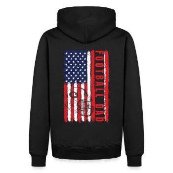 Football Dad USA Amérique Drapeau - Sweat à capuche Premium bio Homme - noir - Dos - Nico (187cm)
