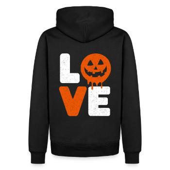 Halloween Love Lustiger Spruch Sprüche - Männer Premium Bio Hoodie - Schwarz - Hinten - Nico (187cm)