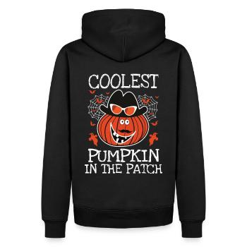 Coolest Pumpkin in the Patch Halloween - Men’s Premium Organic Hoodie - black - Back - Nico (187cm)