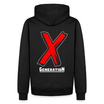 Génération X Lettres/X Symbole Texte Cadeau - Sweat à capuche Premium bio Homme - noir - Dos - Nico (187cm)