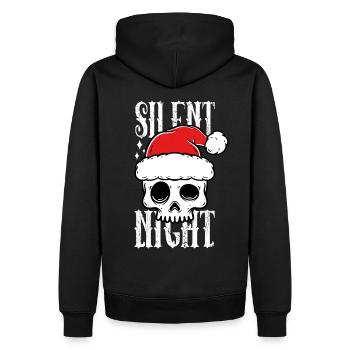 Totenkopf Weihnachts Design Silent Night - Männer Premium Bio Hoodie - Schwarz - Hinten - Nico (187cm)