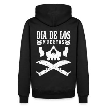 Crâne de Dia de los Muertos - Sweat à capuche Premium bio Homme - noir - Dos - Nico (187cm)