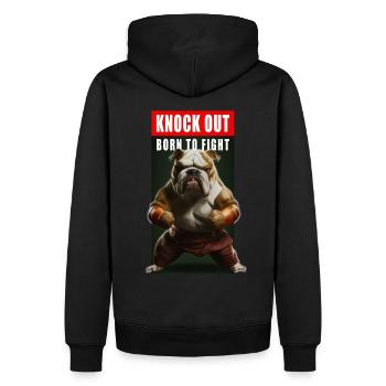 Cooler Lustiger Boxender Hund Bulldogge Geschenk - Männer Premium Bio Hoodie - Schwarz - Hinten - Nico (187cm)