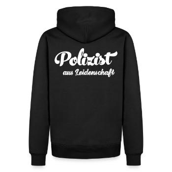 Polizist aus Leidenschaft Polizei Polizistin - Männer Premium Bio Hoodie - Schwarz - Hinten - Nico (187cm)