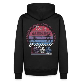 Original August 1966 56. Geburtstag Geschenk Fun - Männer Premium Bio Hoodie - Schwarz - Hinten - Nico (187cm)
