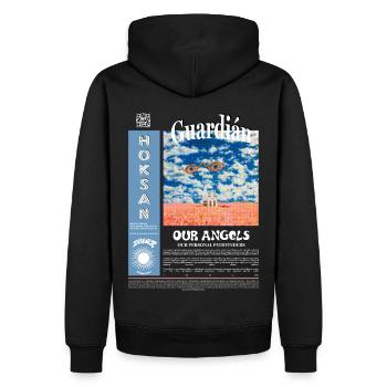 Retro magazine graphic design art print - Men’s Premium Organic Hoodie - black - Back - Nico (187cm)