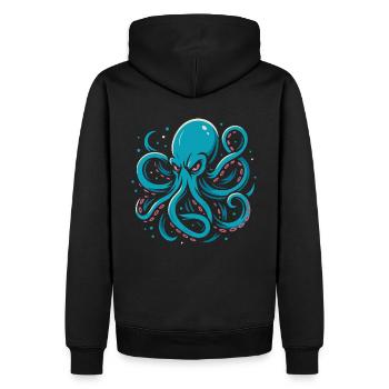 Crazy Octopus - Men’s Premium Organic Hoodie - black - Back - Nico (187cm)