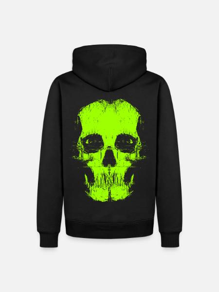 Psycho Glitch Crâne - Sweat à capuche Premium bio Homme - noir