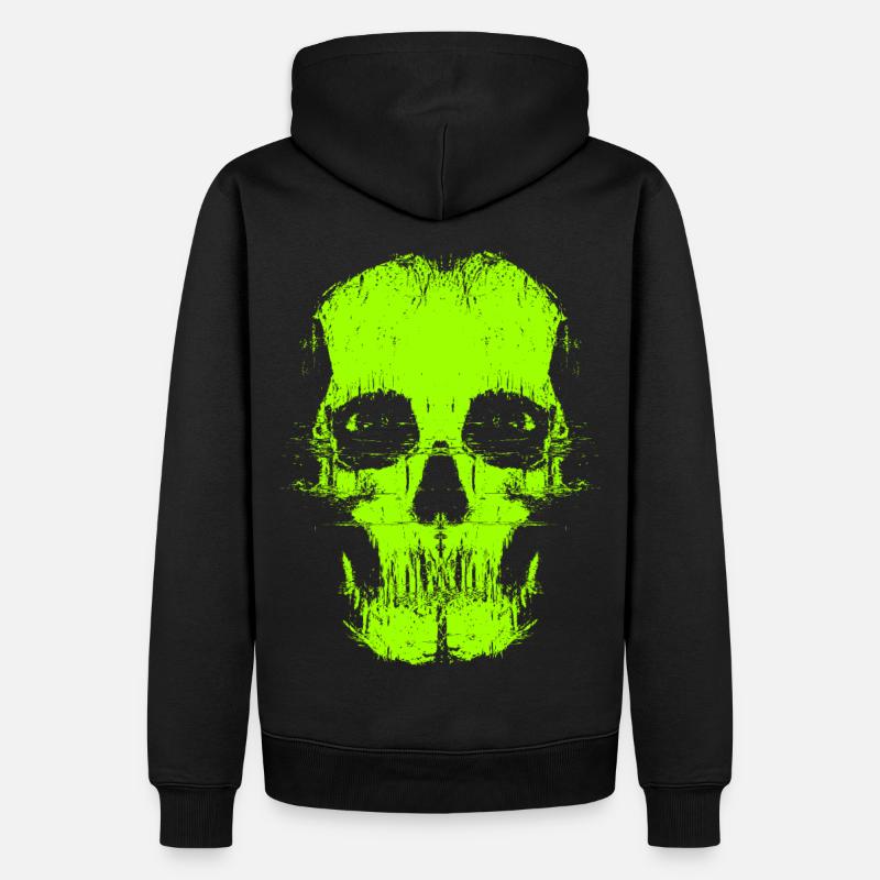 Psycho Glitch Crâne - Sweat à capuche Premium bio Homme - noir