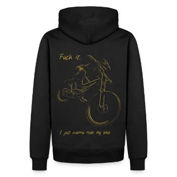 I just wanna Ride my Downhill Bike - Männer Premium Bio Hoodie - Schwarz - Hinten - Nico (187cm)