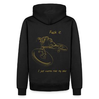 I just wanna ride my bike - MTB Enduro - Männer Premium Bio Hoodie - Schwarz - Hinten - Nico (187cm)