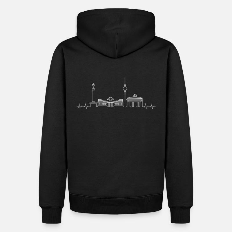 Battement de cœur Berlin - Sweat à capuche Premium bio Homme - noir
