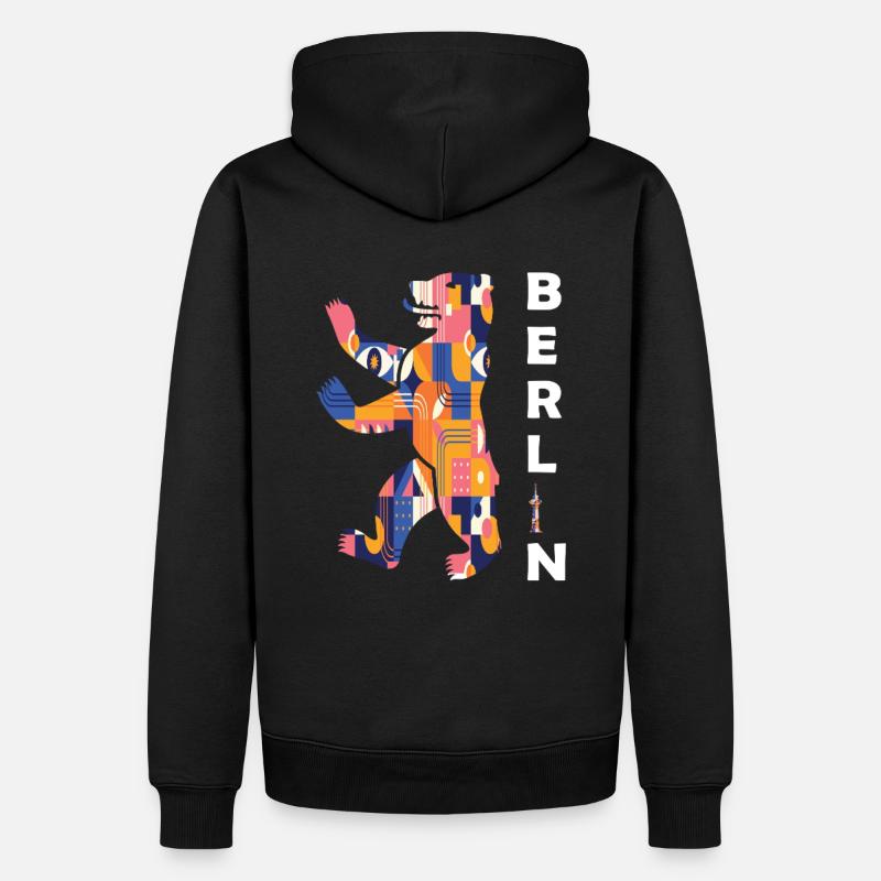 Berliner Bär - Männer Premium Bio Hoodie - Schwarz