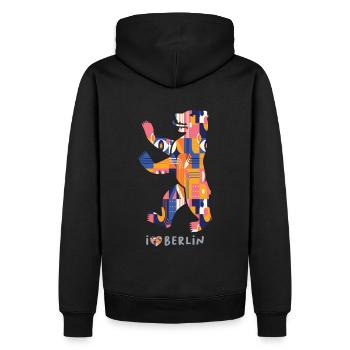 Chemise I Love Berlin - Berlin Bär Design - Sweat à capuche Premium bio Homme - noir - Dos - Nico (187cm)