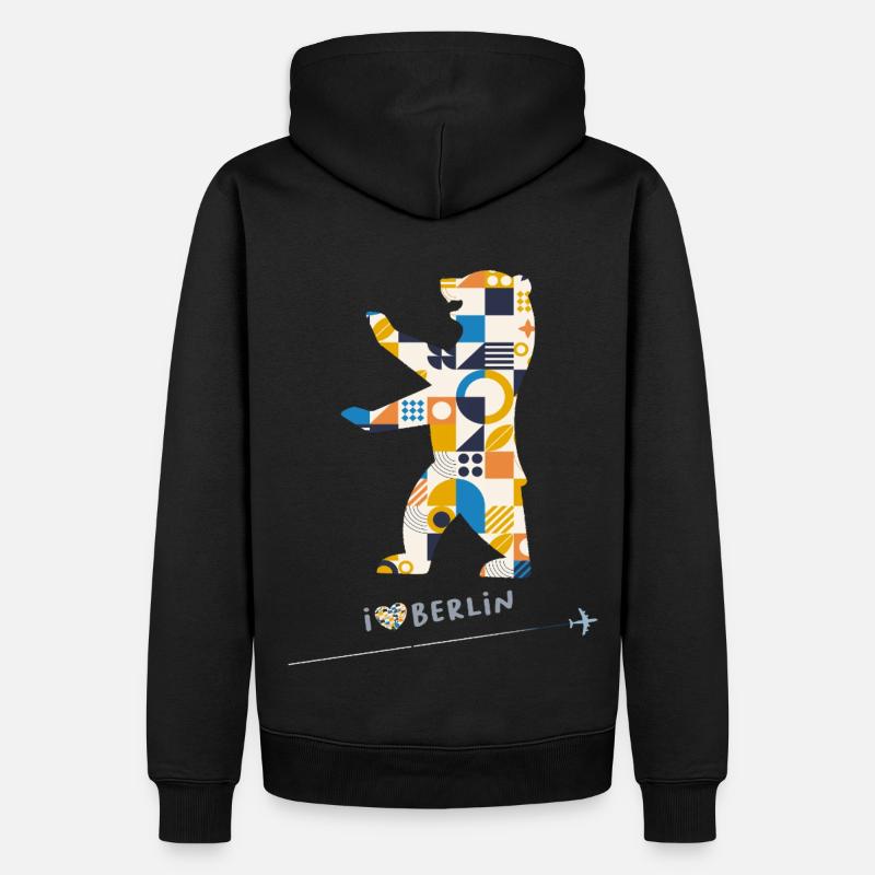 Berliner Bär Berlin - Männer Premium Bio Hoodie - Schwarz