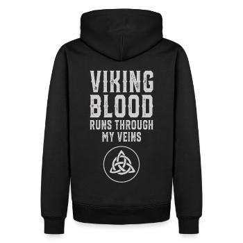 Du sang viking coule dans mes veines - Sweat à capuche Premium bio Homme - noir - Dos - Nico (187cm)