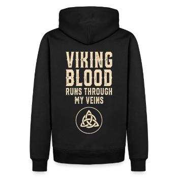 Du sang viking coule dans mes veines - Sweat à capuche Premium bio Homme - noir - Dos - Nico (187cm)