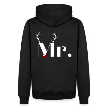 M. et Mme Reindeer connaissent la partie 1 - Sweat à capuche Premium bio Homme - noir - Dos - Nico (187cm)