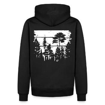 Amoureux de la nature - Forêt de pins - Forêt - Durable - Sweat à capuche Premium bio Homme - noir - Dos - Nico (187cm)