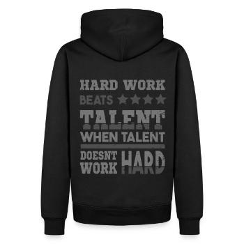 Le travail acharné bat Talent Fitness Gym Motivation - Sweat à capuche Premium bio Homme - noir - Dos - Nico (187cm)