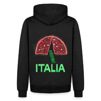Italia Pizza Pisa - Männer Premium Bio Hoodie - Schwarz - Hinten - Nico (187cm)