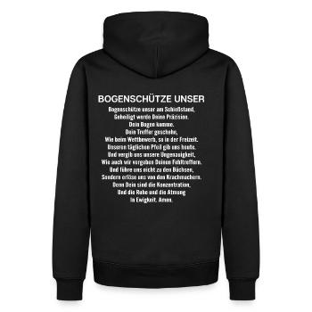 Bogenschießen Bogenschütze Unser Gebet Geschenk - Männer Premium Bio Hoodie - Schwarz - Hinten - Nico (187cm)