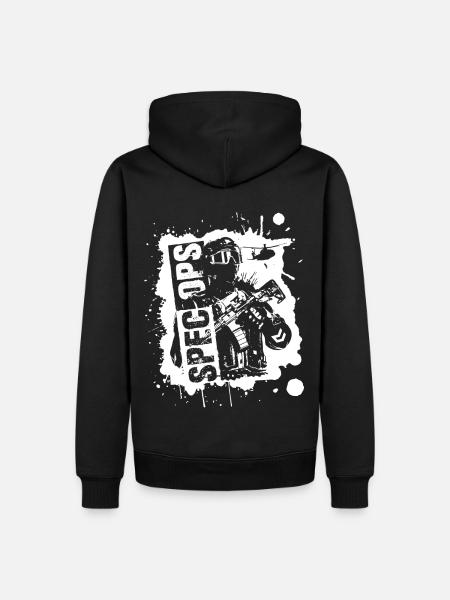 Spec Ops TR White - Männer Premium Bio Hoodie - Schwarz