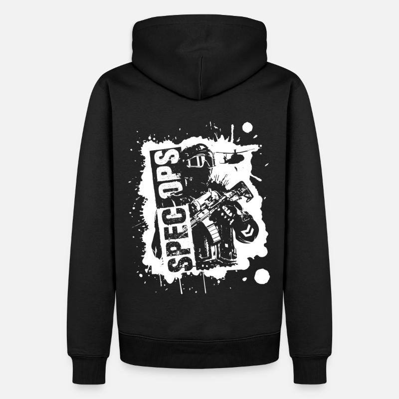 Spec Ops TR White - Männer Premium Bio Hoodie - Schwarz