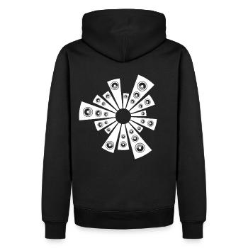 haut-parleur son tekno 23 - Sweat à capuche Premium bio Homme - noir - Dos - Nico (187cm)