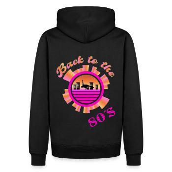 Retour au breakdance des années 80 - Sweat à capuche Premium bio Homme - noir - Dos - Nico (187cm)