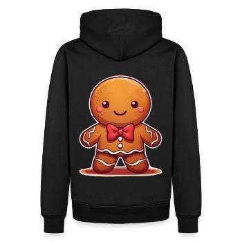 Gingerbread - Sweat à capuche Premium bio Homme - noir - Dos - Nico (187cm)