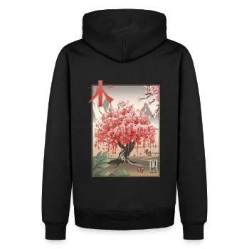 Kawaii Geisha Japanese Traditional Glitch cadeau - Sweat à capuche Premium bio Homme - noir - Dos - Nico (187cm)