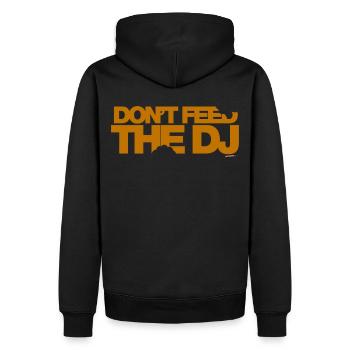 Don't Feed The DJ - Men’s Premium Organic Hoodie - black - Back - Nico (187cm)