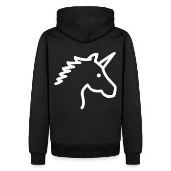 Unicorn - Unicorn - Men’s Premium Organic Hoodie - black - Back - Nico (187cm)