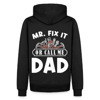 Mr Fix it - Männer Premium Bio Hoodie - Schwarz - Hinten - Nico (187cm)