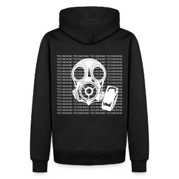 Techno - Techno music Symbol - Männer Premium Bio Hoodie - Schwarz - Hinten - Nico (187cm)