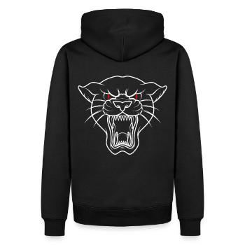 Panter Tattoo - Männer Premium Bio Hoodie - Schwarz - Hinten - Nico (187cm)