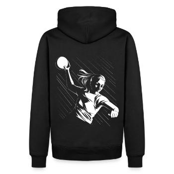 Handballspielerin Handball Ball Outfit Handballer - Männer Premium Bio Hoodie - Schwarz - Hinten - Nico (187cm)