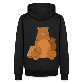 Motif d’ours à tête d’ours brun pour équipe d’ours brun ou - Sweat à capuche Premium bio Homme - noir - Dos - Nico (187cm)