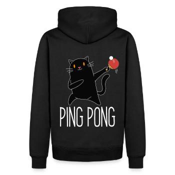 Table Tennis Katze Pingpong Black Cat Outfit - Sweat à capuche Premium bio Homme - noir - Dos - Nico (187cm)