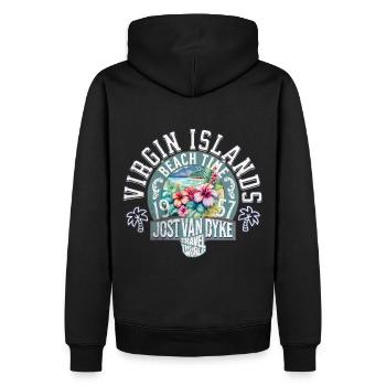 Strandzeit Jungferninseln 2 - Männer Premium Bio Hoodie - Schwarz - Hinten - Nico (187cm)