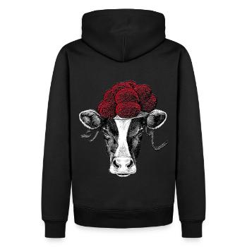 Vache de la Forêt-Noire avec Bollenhut - Sweat à capuche Premium bio Homme - noir - Dos - Nico (187cm)