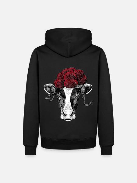 Schwarzwälder Kuh mit Bollenhut - Männer Premium Bio Hoodie - Schwarz
