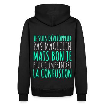 Humour Geek Cadeau Développeur Codeur Programmeur - Sweat à capuche Premium bio Homme - noir - Dos - Nico (187cm)