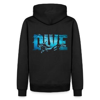 Tauchen - Männer Premium Bio Hoodie - Schwarz - Hinten - Nico (187cm)
