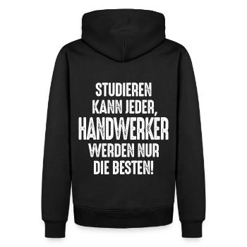 Studieren kann jeder Handwerker werden nur die - Männer Premium Bio Hoodie - Schwarz - Hinten - Nico (187cm)